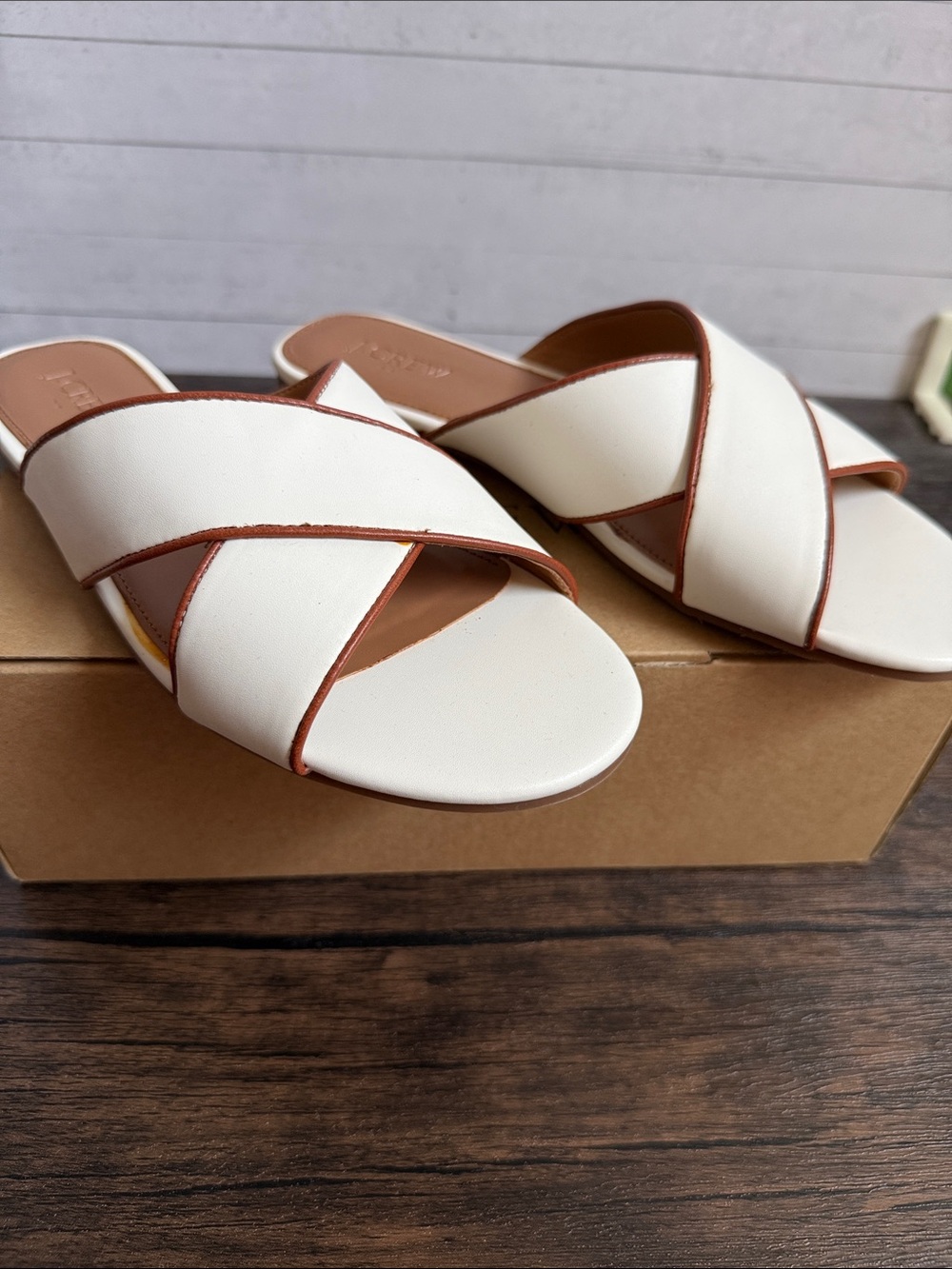 J. Crew Factory criss cross slide Sandals NWT